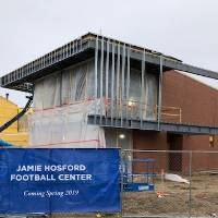 Jamie Hosford Football Center under construction, an outside view.